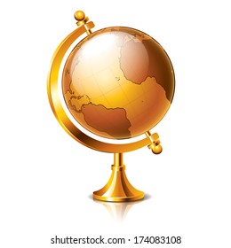 Retro Globe isolated on white photo-realistic vector illustration