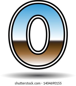 retro glossy font, letter o
