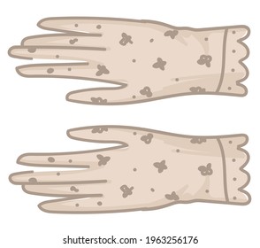 Retro gloves made of leather or light fabric, isolated vintage clothes for women in victorian epoch or baroque. Elegant modern accessories for outfit for ladies, shop or store. Vector in flat style