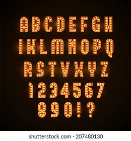 retro glowing font