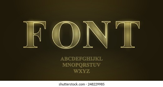 retro glowing font