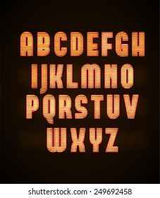 retro glowing font