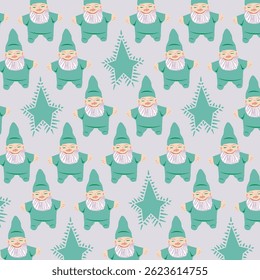 padrão de natal de estrela do gnome retrô
