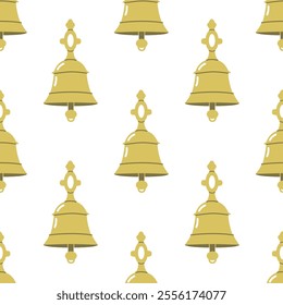 Retro gold doorbell seamless pattern