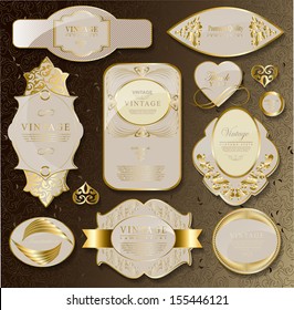 Retro gold label/can be used for invitation, congratulation// vector illustration