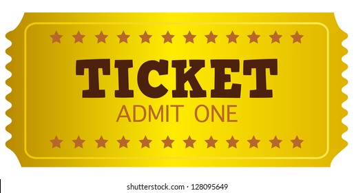 Retro gold vector Coupon isolated on white