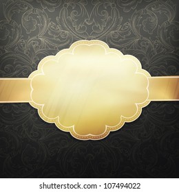 Retro golden card design template. Vector, EPS 10