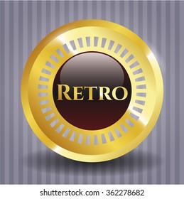 Emblema retro dorado