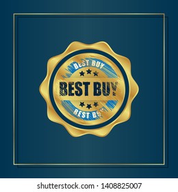 Retro golden  label with text best buy