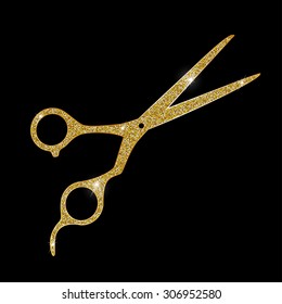 Retro Golden Scissors Icon 