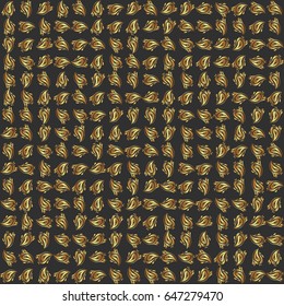 Retro golden seamless pattern. Vintage Golden Scrolls for Ornate Decor in Victorian Style. Vector Design With Golden Elements for Greeting or Business Cards, Invitations and Frames on gray Background.