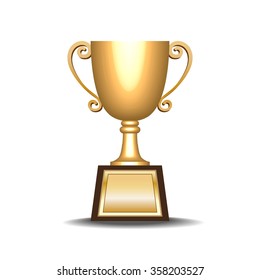 retro golden trophy vector
