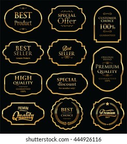 Retro golden vintage frame collection