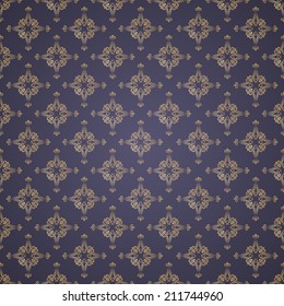 Retro golden wallpaper. Vector illustration
