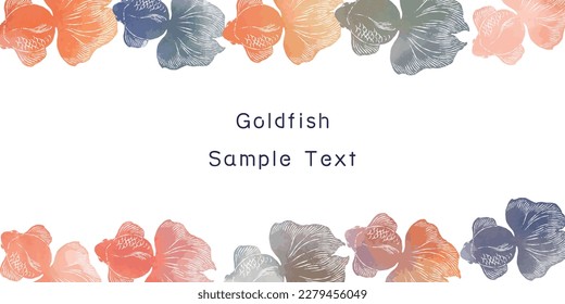 Retro goldfish background illustration material