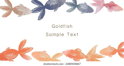 Retro goldfish background illustration material