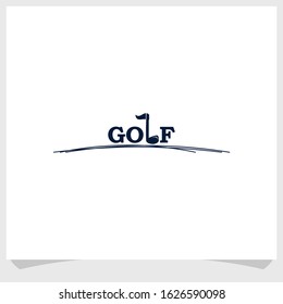 retro golf logo design vector, golf sport icon logo design template