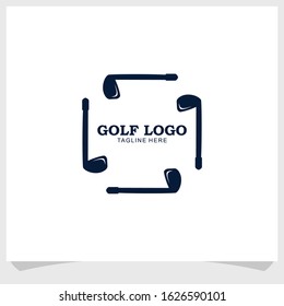 retro golf logo design vector, golf sport icon logo design template