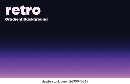 Fondo degradado retro con desvanecimiento de color azul marino oscuro a púrpura y tipografía minimalista, diseño de Vector moderno de inspiración vintage para carteles, gráficos de Web o diseños de marca