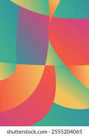  Retro Gradient Design in Warm and Vibrant Colors. Abstract gradient background with flowing. Subtle grainy texture adds a retro, dynamic effect vector illustration