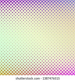 Retro gradient heart pattern background design - colorful vector graphic for Valentine's Day