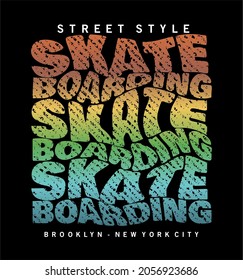 Retro Gradient Skateboarding Typography for Urban Street Style Apparel