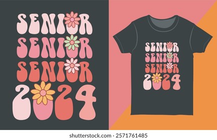 Retro Graduation T-shirt Vector Graphic. Senior T-shirt Design