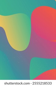 Retro Grain Abstract Gradient in Dynamic Hues. Abstract gradient background with flowing. Subtle grainy texture adds a retro, dynamic effect vector illustration