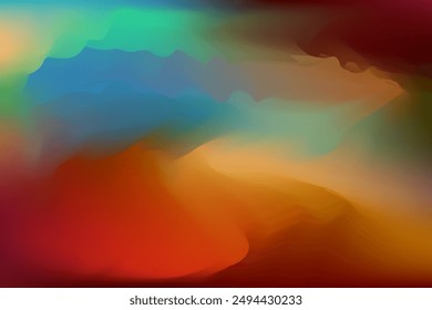 Retro grainy gradient background noise texture effect summer poster design, abstract wave pattern