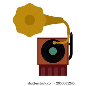 Retro gramophone . Happy Holidays Greeting Cards .  
Christmas attributes .