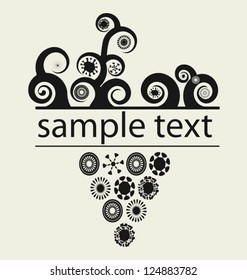 Retro grape design with copy space, vector illustration
