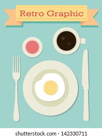 Retro graphic breakfast