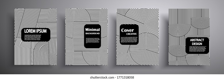 Retro graphic cover design. Black and white geometric vintage composition. Template for brochures, covers, notebooks, banners, magazines and flyers, modern website template design.