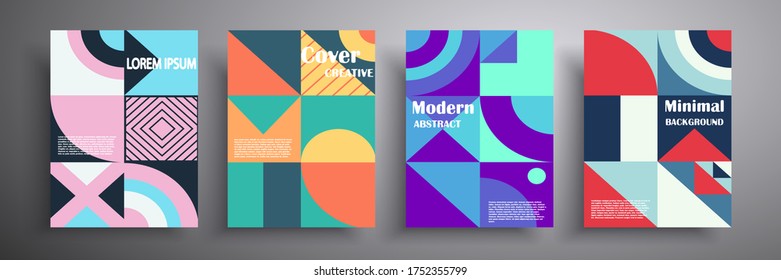 Retro graphic cover design. Colorful geometric vintage composition. Applicable for covers, vouchers, posters, flyers and banners.