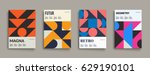 Retro graphic design covers. Cool vintage shape compositions. Eps10 vector.