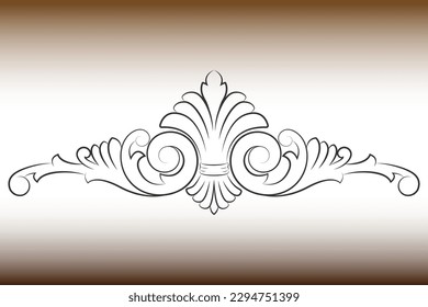 retro graphic ornament. Floral design element. Flourishes combinations for vintage design. decoration template pattern