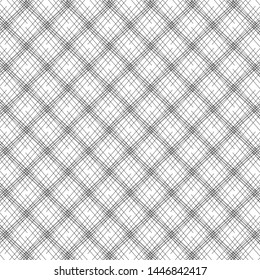 Retro graphic pattern with crossed lines. Broken mesh background. Textile. Paper. Monochrome. Vector illustration.