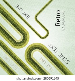 Retro green background with lines
