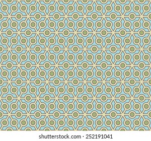 Retro green and blue color pollen seamless pattern background vector. 