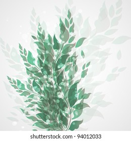 Retro green floral background. Vector eps 10
