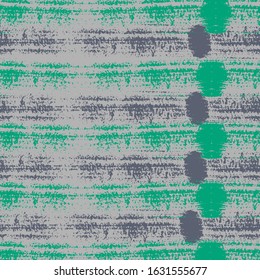 Retro.  Green and gray paintbrush lines horizontal seamless texture for backdrop. Hand drown paint strokes graffiti. For textile.