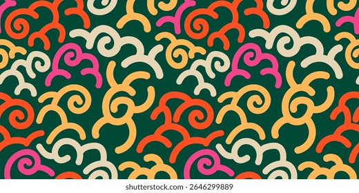 Retro Green and Orange Abstract Pattern