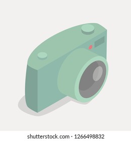 Retro green pastel camera icon