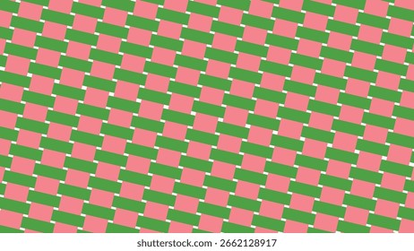 Retro Green and Pink Checkerboard Pattern Background with Bold Geometric Aesthetic. Seamless Tiled Checkerboard Design in Green and Pink – Vintage Pop Art Style. Pastel Green and Pink Color Block 