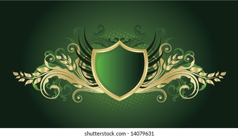 Escudo verde retrô