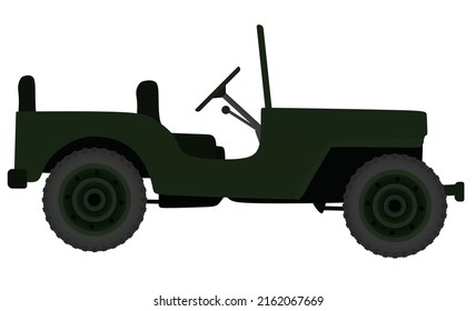 Retro green vehicle. vector