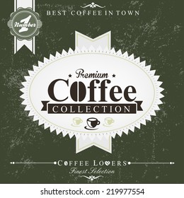 Retro Green Vintage Coffee Background