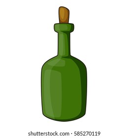 Retro green wine bottle icon. Cartoon illustration of retro green wine bottle vector icon for web