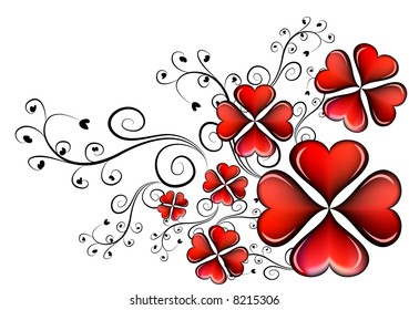 retro greeting card with flowers