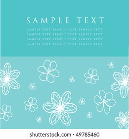 Retro greeting card with flowers. Vector illustration.
